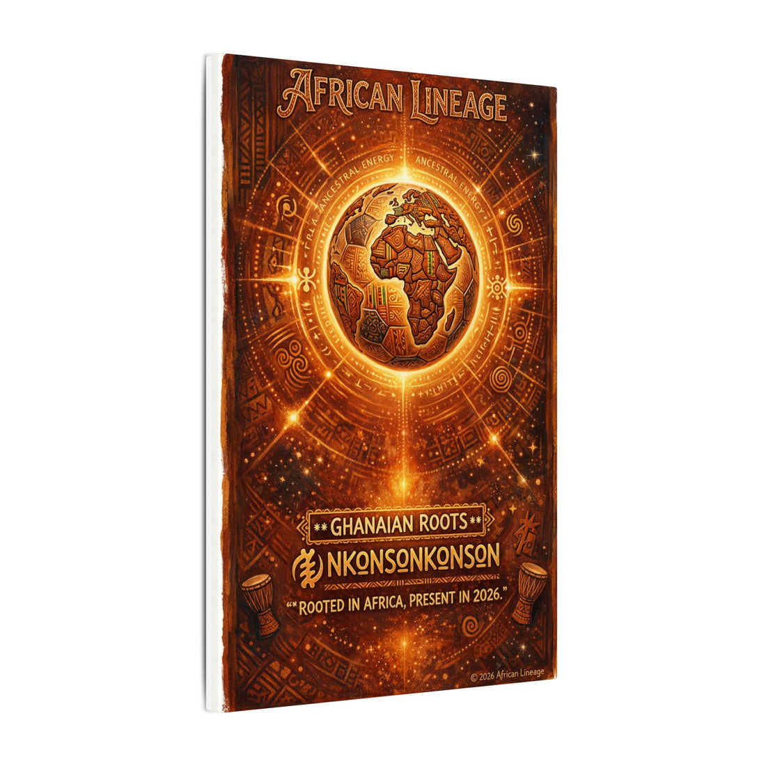 African Lineage Canvas Print — Ghanaian Roots Nkonsomkonson Stretched Wall Art