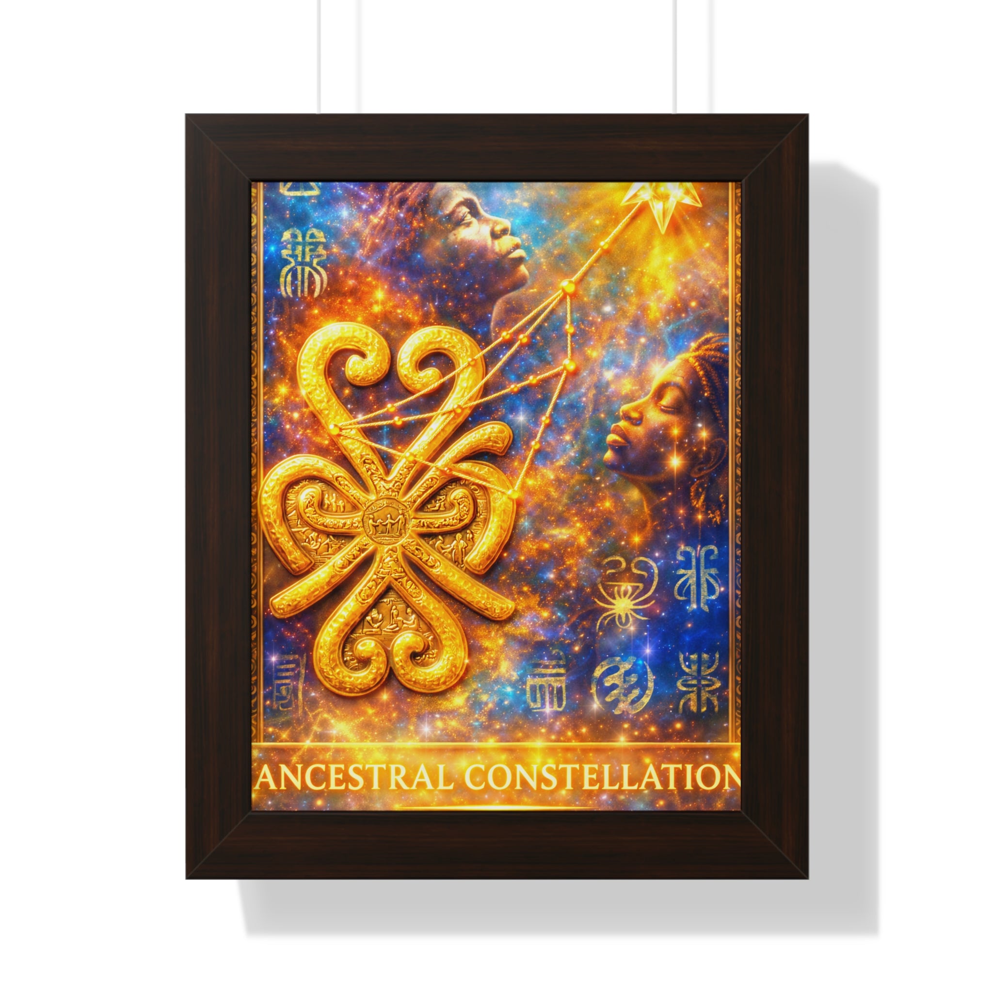 Ancestral Constellation – African Spiritual Symbolism Wall Art | Afrocentric Cosmic Heritage Poster