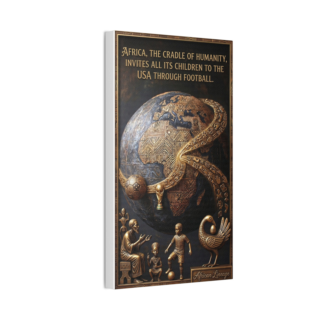 Africa Cradle of Humanity Football Canvas Print — Stretched Wall Art