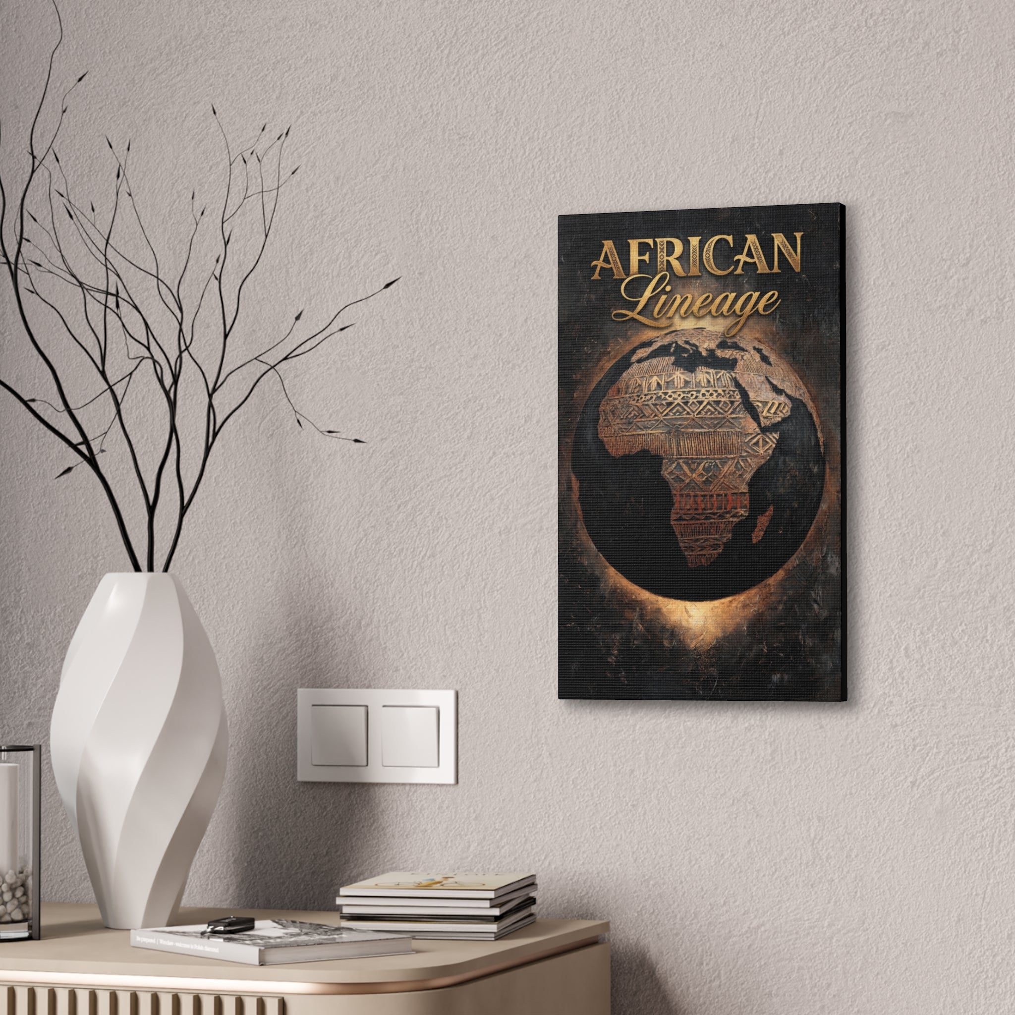 African Lineage Canvas Wall Art – Afrocentric Map Print