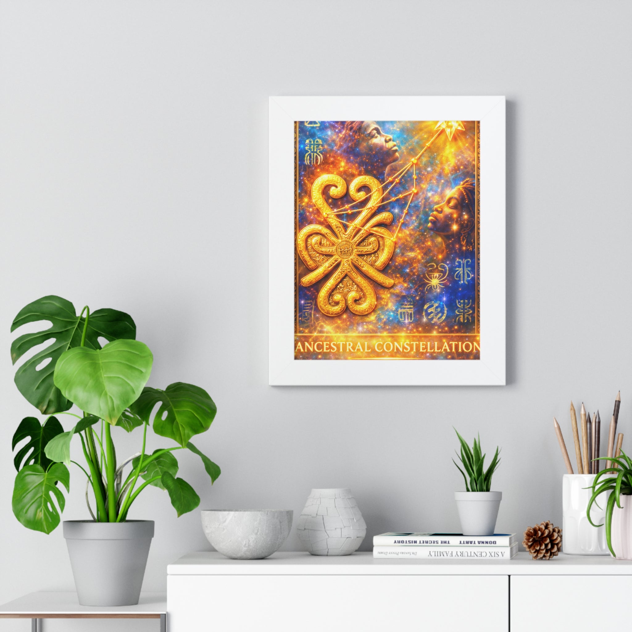 Ancestral Constellation – African Spiritual Symbolism Wall Art | Afrocentric Cosmic Heritage Poster